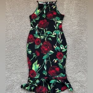 Rose pattern dress size 14